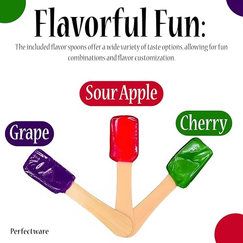 Image of Perfectware Cotton Candy Cones and Flavor Spoons Set, 100 Cones, 54 Spoons