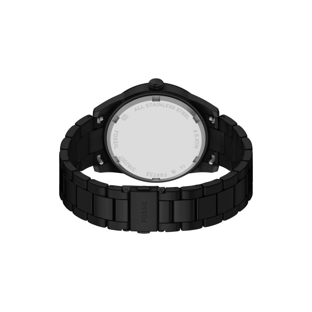 Fossil Pearson Uhr für Herren, Quarz Multifunktionswerk mit Edelstahl oder Lederarmband