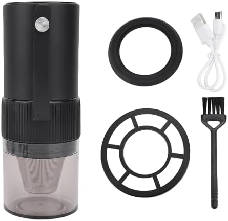 Generic Automatic Shutoff Coffee Grinder with Ceramic Burr, Rechargeable Battery, 316 Stainless Steel Filter for Travel Home Office