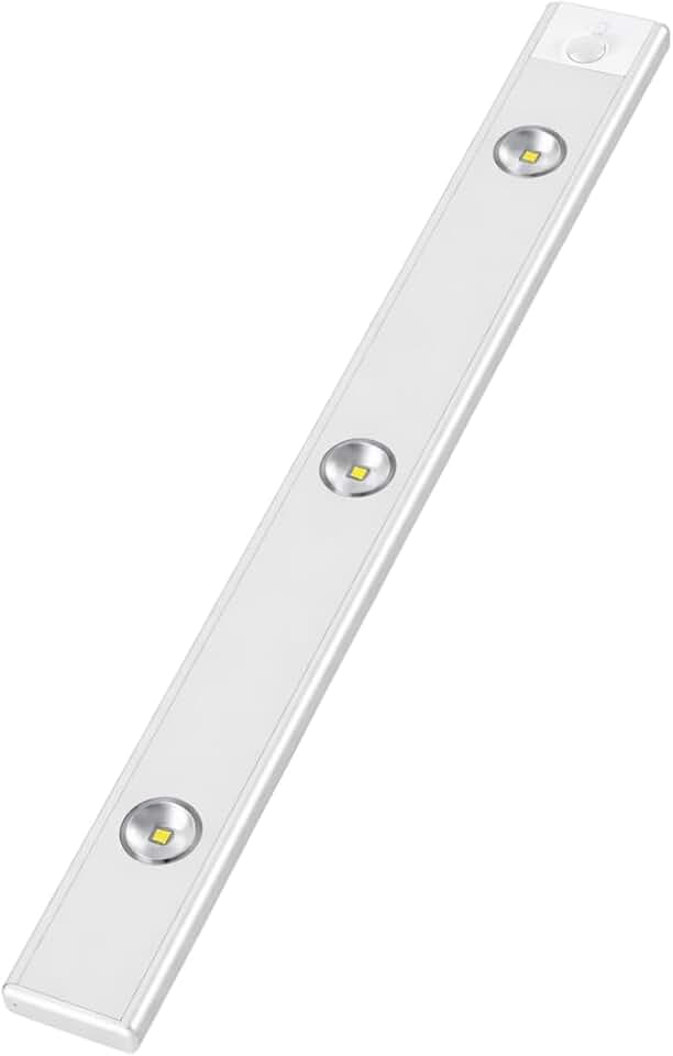 Luminária LED Barra 40cm Sensor Presença Recarregável USB-C Armário Cozinha Closet 3 Cores Dimerizável