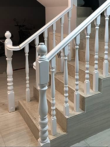 White Wooden Balusters for Staircase - Set of 1/4/10/20, Durable Banister Spindles for Deck Railing & Stairway Remodeling, Perfect for Home Renovation