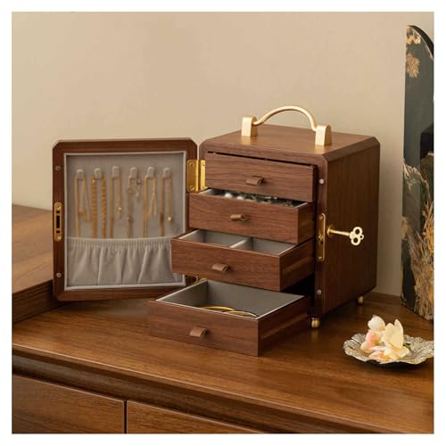 Boîte à bijoux avec 4 tiroirs pour bagues boucles d'oreilles et bracelets - 6