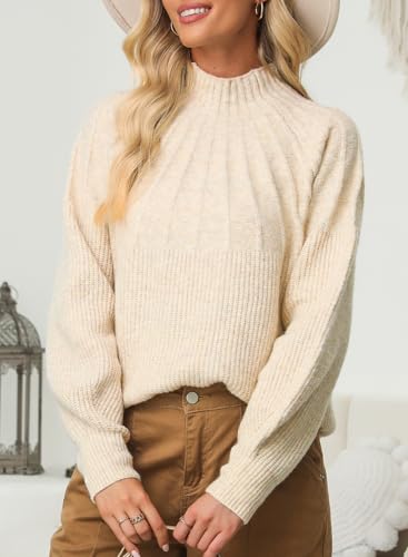Image of Dokotoo Women's Turtleneck Oversized Sweaters Long Sleeve Pullover Knit Mock Neck Tops