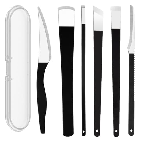 Bisturi per Pedicure, Set Pedicure Professionale in Acciaio Inox da 6 Pezzi, Kit di Coltelli per Pedicure con Custodia, Pedicure Attrezzi per Rimuovere l Calli di Pelle Morta, Dura