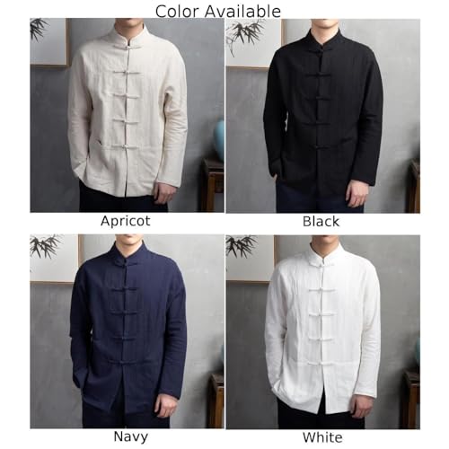 Casaco masculino outono manga longa chinês tradicional Kung Fu Tai Chi casaco tang terno camisa de l