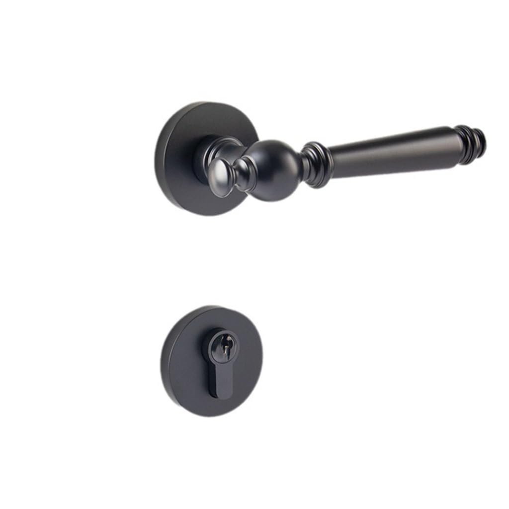 Cerradura de puerta interior negra ideal para estancias de madera maciza