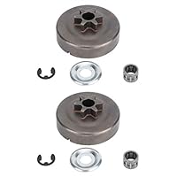 2 Set Kettensägen-Ritzel Kupplungstrommel Kit, 3/8\ 6 Zähne Ritzel für STIHL 017 018 021 023 025 MS170 MS180 MS210 MS230 MS250, 1123 640 2003