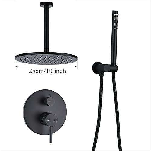Ensemble de douche noire en laiton anti-calcaire pour salle de bain - 3