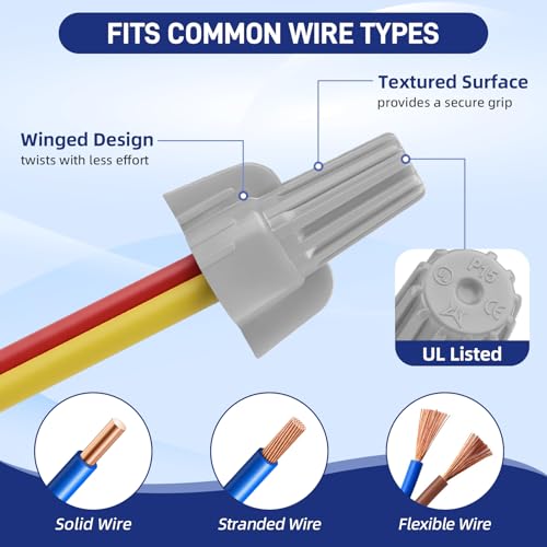 Connecteurs de fils ailés à capuchon nervuré pour un vissage rapide et facile - 4