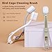MANON ROSA Bird Cage Cleaner with Two Brush Heads Long Handle Tool for Cleaning Bird Parrot Cages Kennels Perches