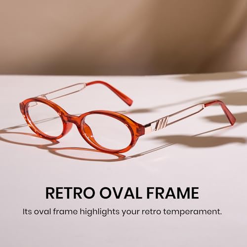 Image of Cyxus Oval Blue Light Glasses for Women Fashion UV Blocking Computer Glasses 8242