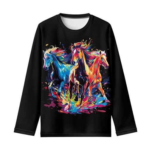 Girl's T Shirts Long Sleeve Soft Tee Kids Boys Crewneck Graphic Shirts Tops Fall Outfit Clothes for Youth Toddler