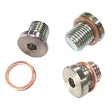 O2 Exhaust Cap Stainless Steel M12x1.25 Oxygen Wideband Bung Plug Hex Head Compatible with Universal Motorcycle Car