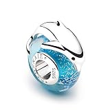 ATHENAIE Italian Murano Glass 925 Sterling Silver Playful Dolphin Charms Beads for Bracelet