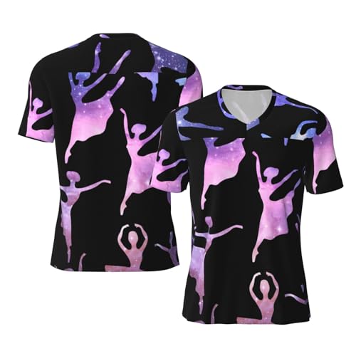 Stylish Athletic Sports Jersey Ballet-Dance-Galaxy Men's Rugby Jersey 3X-Large