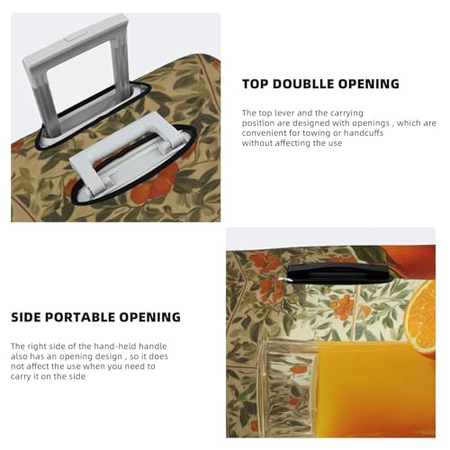 Glass Of Orange Juice Vintage Elastic Travel Luggage Covers Dustproof Scratch-Resistant Suitcase Protector Fit 22-24 Inch3
