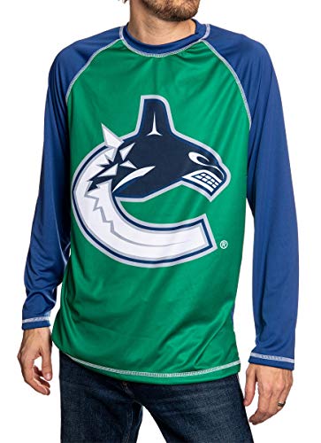Calhoun Men's NHL Long-Sleeve Performance Rash Guard (X-Large, Vancouver Canucks)