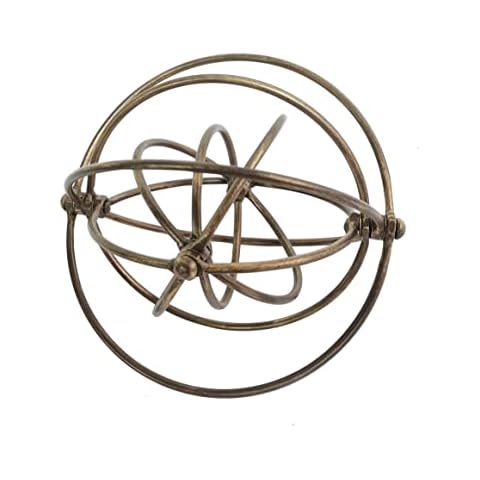 BSTGIFTS Metal Decorative Sphere - Metal Folding Orb - Gold Collapsible Sphere Ball for Table, Modern Home Décor Cover