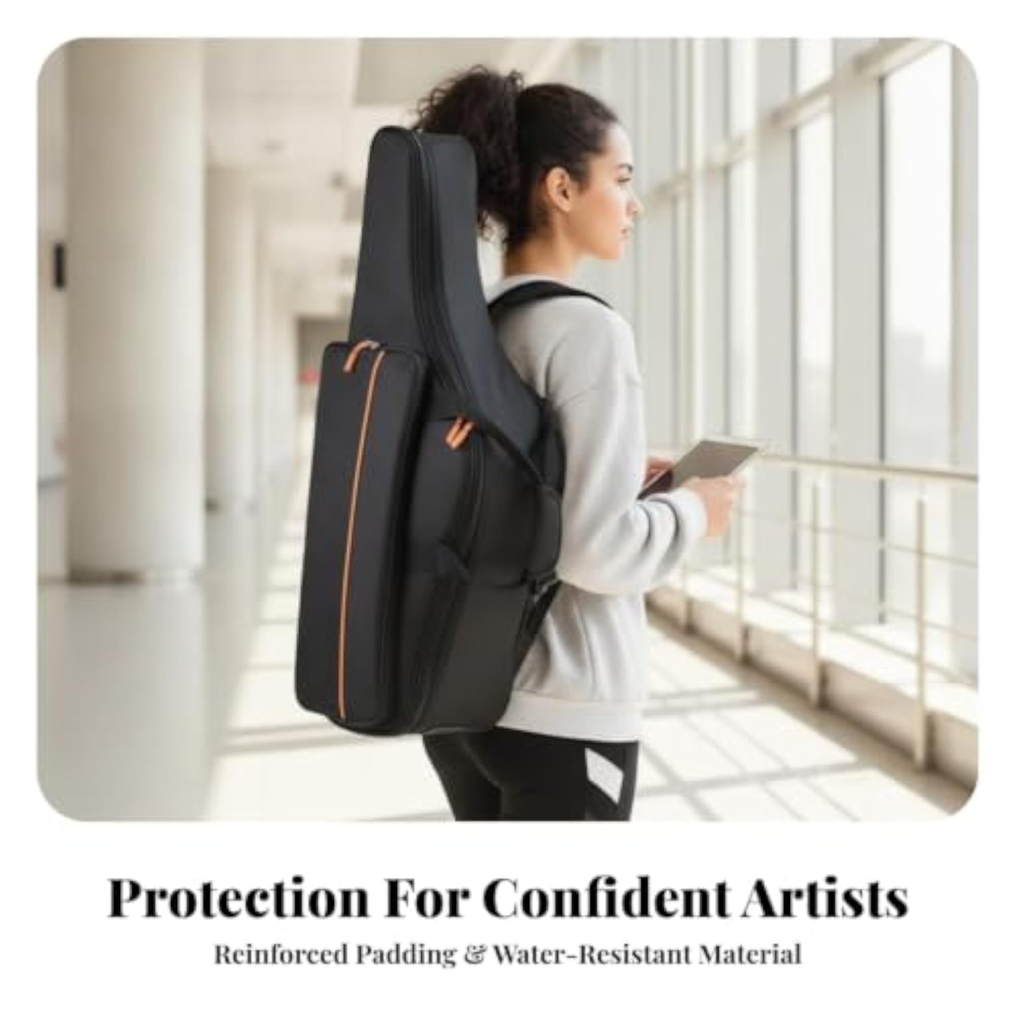 Thickly Padded Tenor Saxophone Gig Bag, Lightweight Backpack Case