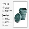 STOJO On-The-Go Collapsible Coffee Cup - 12oz / 355ml - Reusable & Foldable Silicone Travel Mug with Lid - Portable, Pocket Size - Dishwasher Safe - Eucalyptus #5