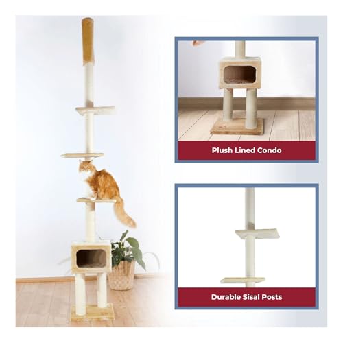 TRIXIE Torre para Gatos Ajustable con Rascador Sisal Beige miniatura 5