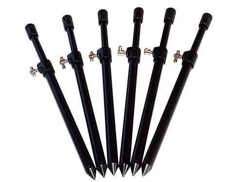 Dinsmore Extending T-Lock Bank Sticks 50cm-90cm x 6 (Black) - Fishing Equipment - Bank Sticks - Clamp Vise
