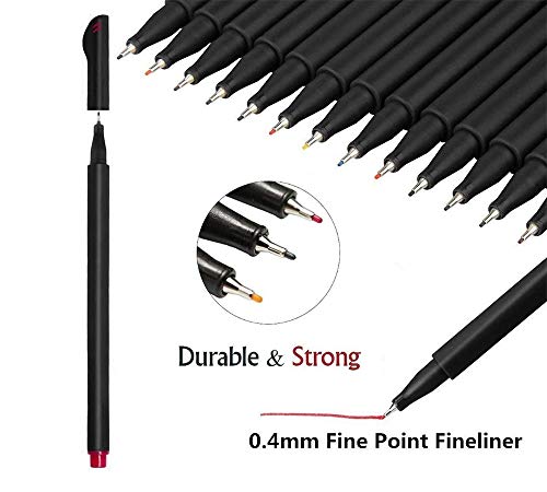 24 Fineliner Pen Set - Zanskar 24 Point Pen Sets 0.4 MM Fineliner Color Pens for Writing/Drawing/Coloring. Jot Down The Happiness in Life