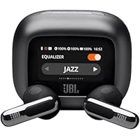 JBL Live Flex 3, Hi-Res Audio Wireless with JBL Signature Sound, Convenient Smart Charging Case for app-Free Control, True Adaptive Noise Cancelling with Custom Control, Black