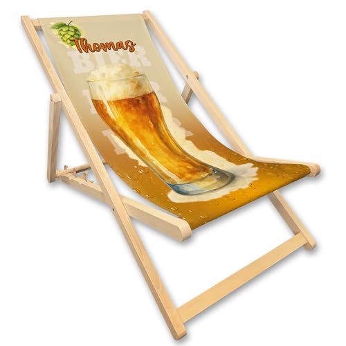 Liegestuhl mit Name personalisiert Strandstuhl Cocktail Sommer...