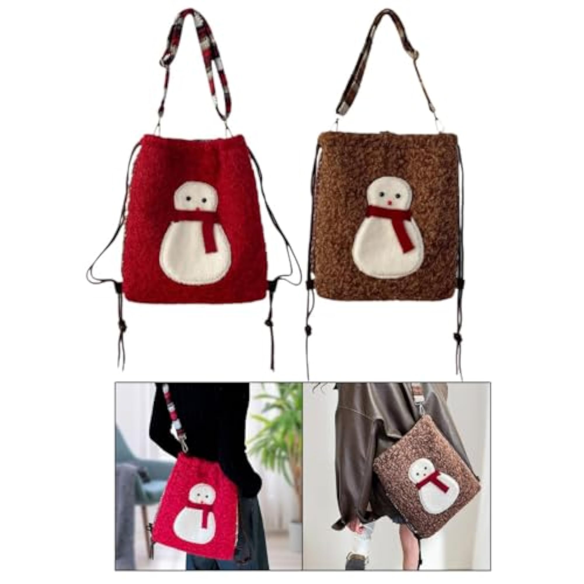 Christmas Shoulder Bag Stylish Snowman Backpack for Vacation