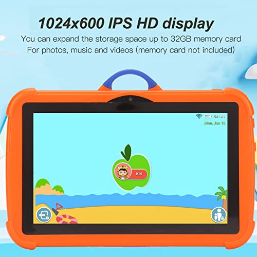 Tablet infantil, tablet infantil Android de 7 polegadas com capa protetora, tablet educacional infan