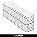 iDesign Slim Clear Plastic Storage Bin, Extra Long Narrow Stackable Organizer for Kitchen and Pantry