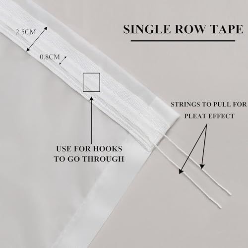 L.Z.E Grey White Voile Curtains for Living Room, Pencil Pleat Light Gray Ombre Sheer Curtains & Drapes for Bedroom Kitchen Bay Windows, Transparent, 90 Inch Drop 225 cm Long Colour Gradient - Image 4