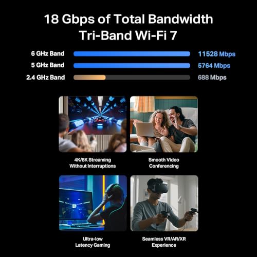 Image of TP-Link Tri-Band BE18000 WiFi 7 Router Archer BE770 | Multi Gigabit Ports | 2X USB 3.0 | 10 Streams | VPN Clients & Server | Easy Mesh, HomeShield, Private IoT Network