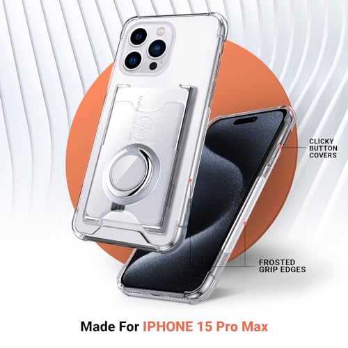 Shields Up for iPhone 15 Pro Max Case with Card Holder Stand, 6.7", Clear by Shields Up - Used condition - Image 9