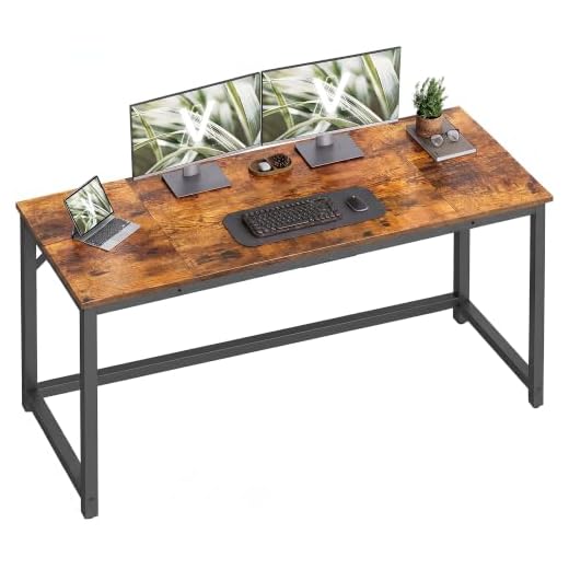 VASAGLE Computer Desk, Steel Frame Gaming Desk for Home Office, 55.1 Inch