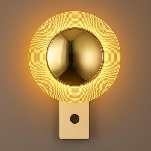 Image of blissbells Modern LED Wall Light - Gold Finish with Halo Glow | Decorative Wall Sconce for Living Room, Bedroom, Office (Dome Sconce)