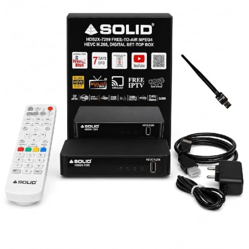 Image of SOLID HDS2X-7299 HEVC H.265 Free to Air Set Top Box with Free Wi-Fi Dongle