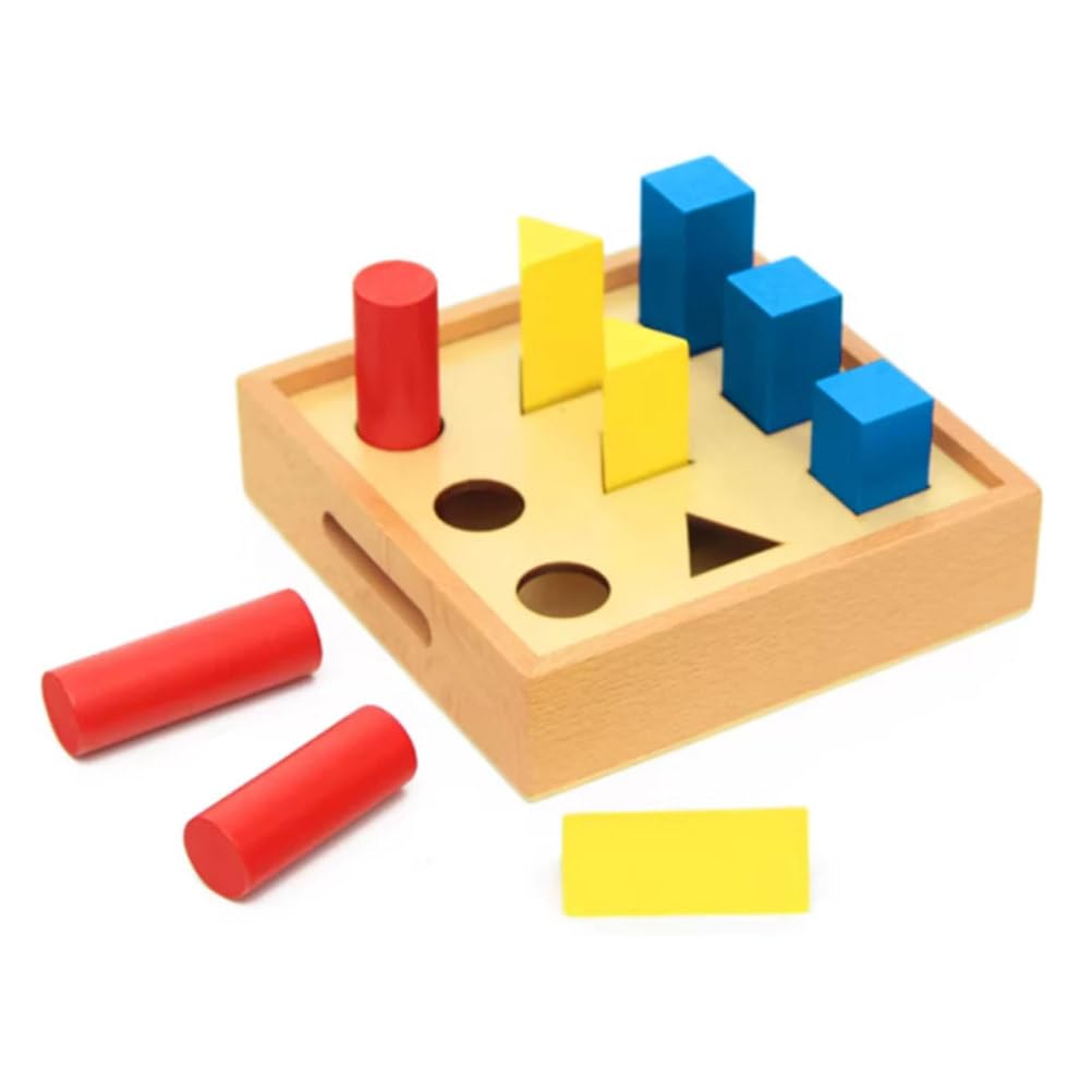 ttnmrc Montessori Wooden Geometric Solids Matching Toy