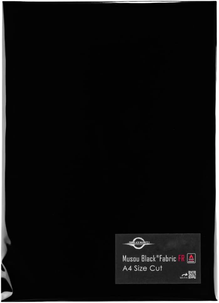 Ultra Black Light Absorbing Fabric Sample Sheets A4 210x297mm Musou