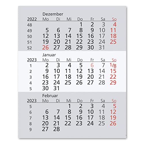 Truento Kalendarium für 2 Jahre (2023 & 2024) - passend für 3-Monats-Tischkalender Kunststoff Cover