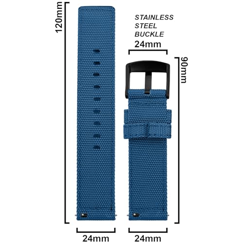 Image of DBLACK ''ENMA'' Nylon Quick Release Watch Strap, Boxy Design, Matte Finish, Nylon Watch Band / / For 20mm, 22mm, or 24mm Watch Belt (Choose Your Size & Color)