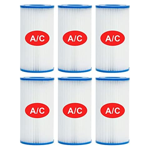 NCUUBR 29000E/59900E Type A or C Pool Spa Filter Replacement, Pool Filter Cartridge for Above Ground Pool Pump, Easy Set Pool Filters 6 Pack Cover