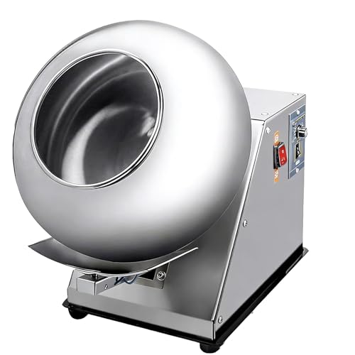 Chocolate Panning Machine - Small Commercial Sugar Coating Machine with Adjustable Rotation Speed - Candy Nut Coater for Food & Pharmaceutical Industries