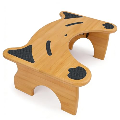 Muorruo Taburete de baño Plegable de bamb