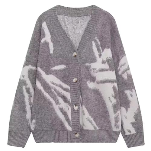Men's American Vintage V-Neck Knit Cardigan Sweater Loose Oversized Y2k Hip-Hop Cardigans Coats2