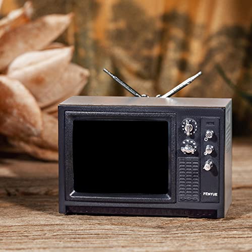 SM SunniMix Mini Puppenhaus TV Modell Möbel Wohnzimmer Lebensszene Ornamente Im Maßstab 1:12 , Grau – Bild 5