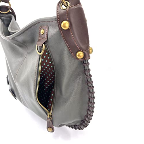 Bolso crossbody encantador convertible grande gris miniatura 7