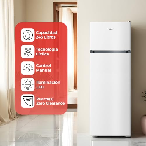 Nilson Frigorífico 2 Puertas Blanco NF165500E. Capacidad 243 Litros, Puerta Reversible, Bajo Nivel Sonoro, Eficiencia Energética Clase E - imagen 4