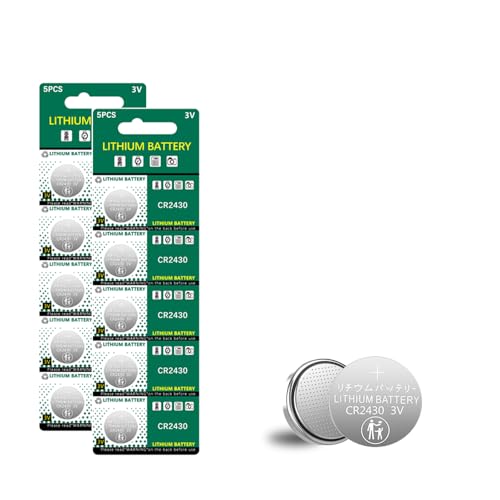 10 Pack CR2430 3V Lithium Battery CR2430 Coin Cell Battery Compliant with Coin Battery Information and Safety Standard 2020